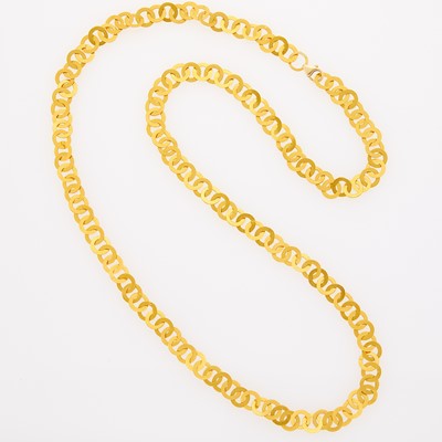 Lot 2160 - Long Gold Circle Link Necklace