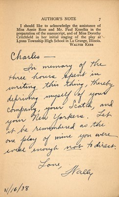 Lot 5215 - The Vicar of Wakefield inscribed by Walter Kerr