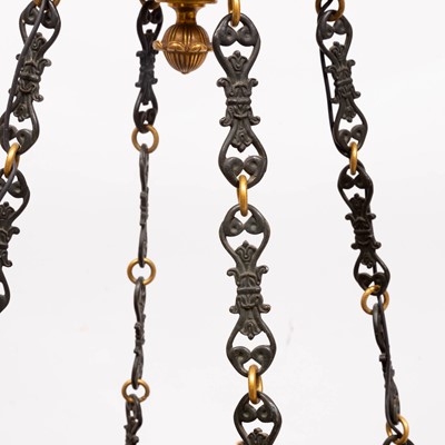 Lot 350 - Empire Style Gilt and Patinated Metal Three-Light Chandelier