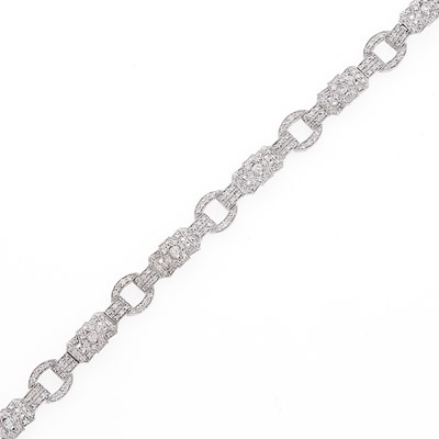 Lot 2192 - White Gold and Diamond Bracelet