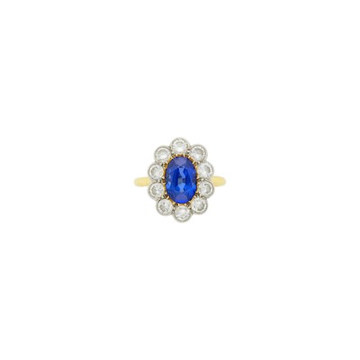Lot 145 - Platinum, Gold, Sapphire and Diamond Ring