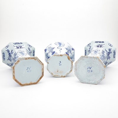 Lot 389 - Three Piece Dutch Delft Garniture