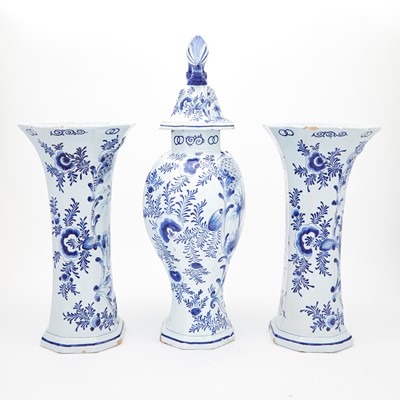 Lot 389 - Three Piece Dutch Delft Garniture