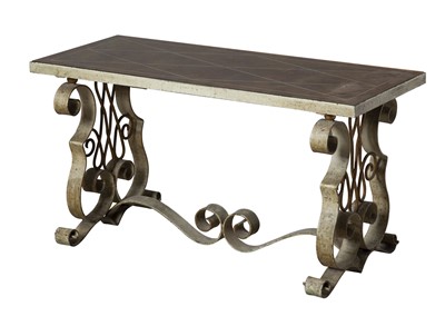 Lot 255 - French Eglomise and Painted Metal Low Table