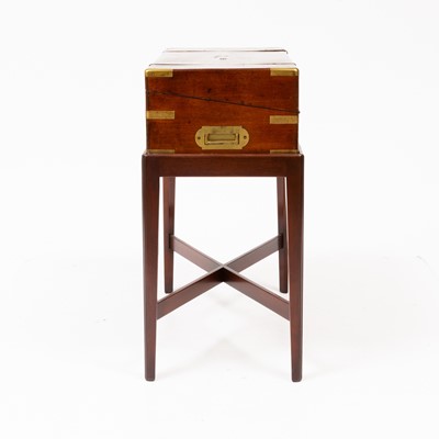 Lot 297 - Regency Brass-Bound Mahogany Lap Desk on Stand