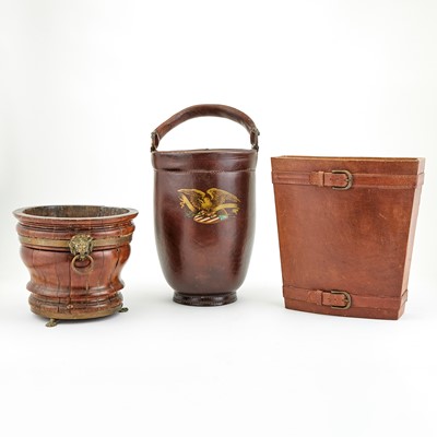 Lot 383 - Group of Leather & Other Waste Bins