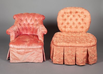 Lot 275 - Two Pink Tufted Chairs