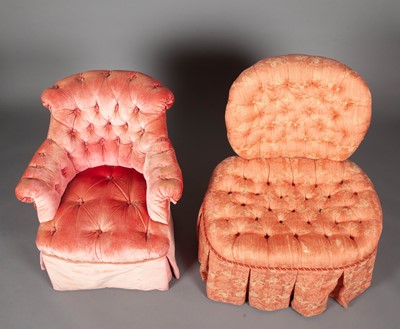Lot 275 - Two Pink Tufted Chairs