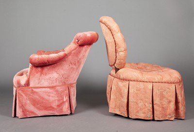 Lot 275 - Two Pink Tufted Chairs