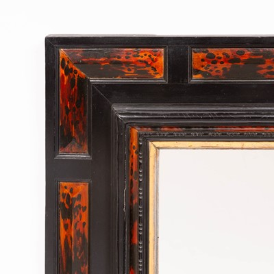 Lot 322 - Dutch Style Faux Tortoise Shell and Ebonized Mirror