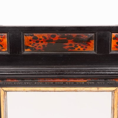 Lot 322 - Dutch Style Faux Tortoise Shell and Ebonized Mirror