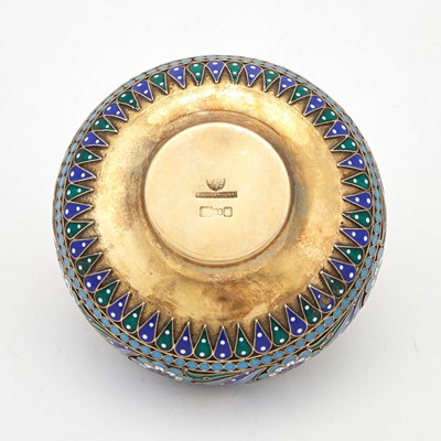 Lot 5 - Russian Silver-Gilt and Cloisonné Enamel Bowl