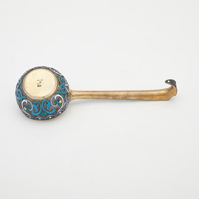 Lot 139 - Russian Silver-Gilt and Cloisonné Enamel Ladle