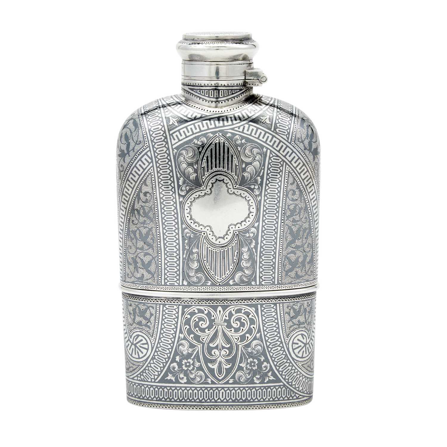 Lot 14 - Russian Silver and Niello Flask