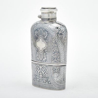 Lot 14 - Russian Silver and Niello Flask