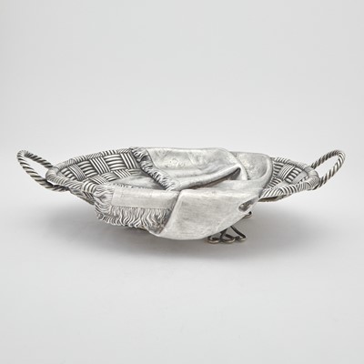 Lot 25 - Russian Silver Trompe l’oeil Two-Handled Basket