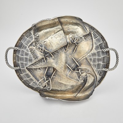 Lot 25 - Russian Silver Trompe l’oeil Two-Handled Basket