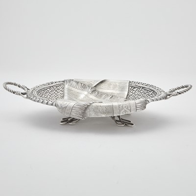 Lot 27 - Russian Silver Trompe l’oeil Two-Handled Basket