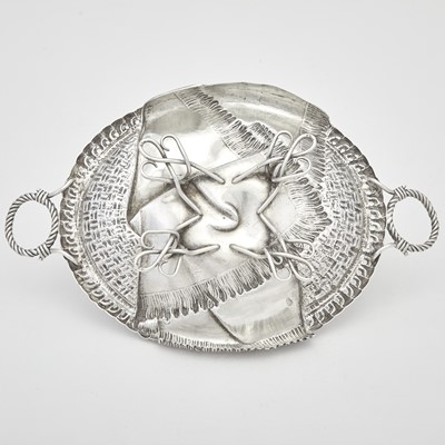 Lot 27 - Russian Silver Trompe l’oeil Two-Handled Basket