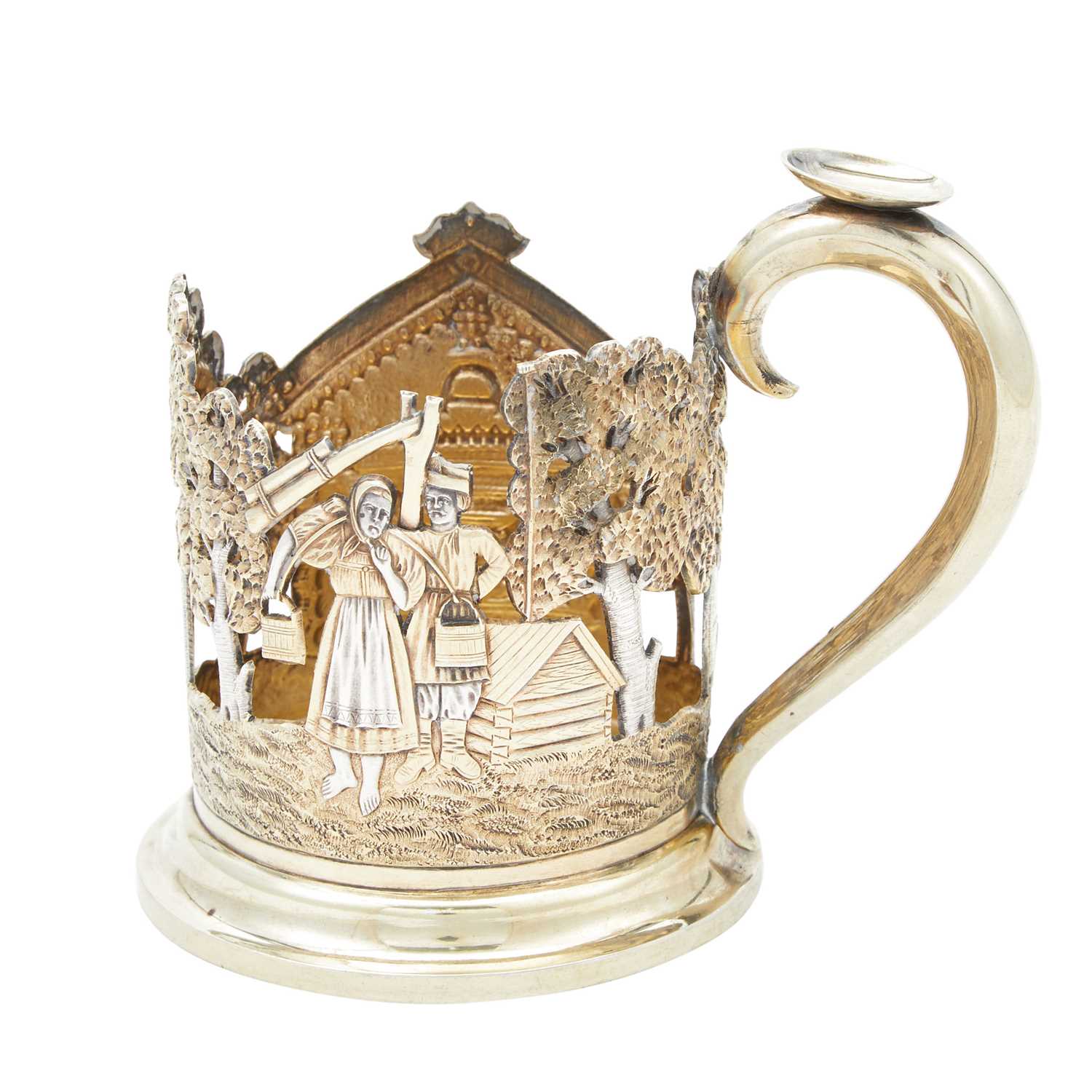 Lot 24 - Russian Parcel-Gilt Silver Tea Glass Holder