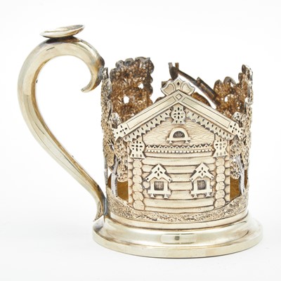 Lot 24 - Russian Parcel-Gilt Silver Tea Glass Holder