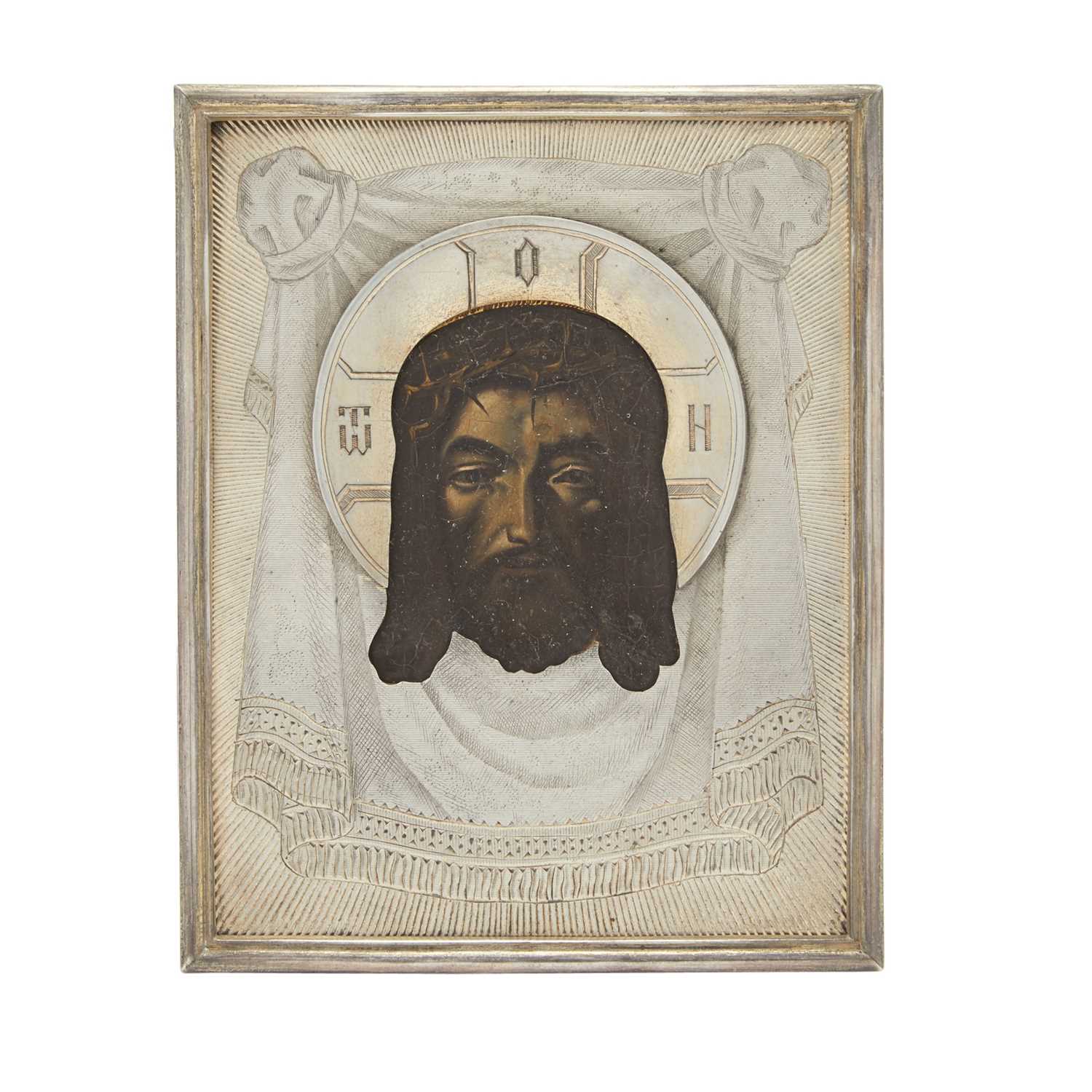 Lot 94 - Russian Silver-Gilt Icon of the Mandylion