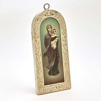 Lot 95 - Russian Silver Icon of the Mother of God the Blessed Heaven