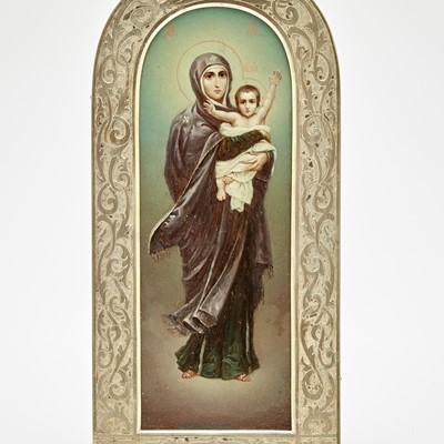 Lot 95 - Russian Silver Icon of the Mother of God the Blessed Heaven