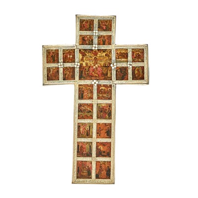 Lot 63 - Russian Silver-Gilt Mounted Crucifix