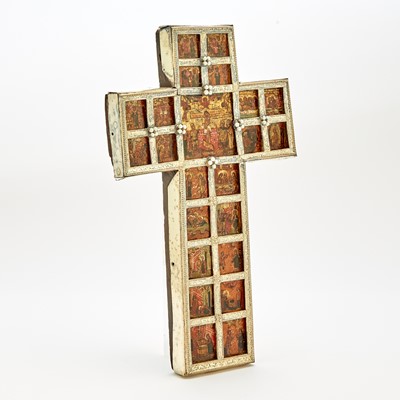 Lot 63 - Russian Silver-Gilt Mounted Crucifix