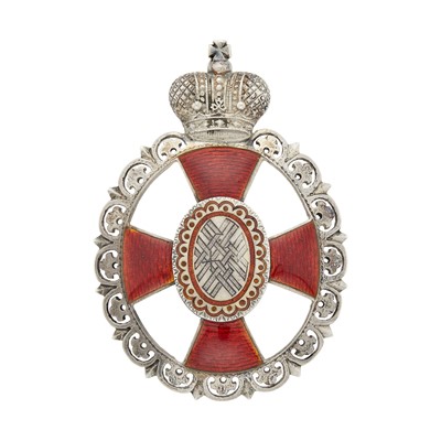 Lot 92 - Silver and Enamel Badge of the Russian Orthodox Holy-Virgin Brotherhood of Kholm, 2nd Class