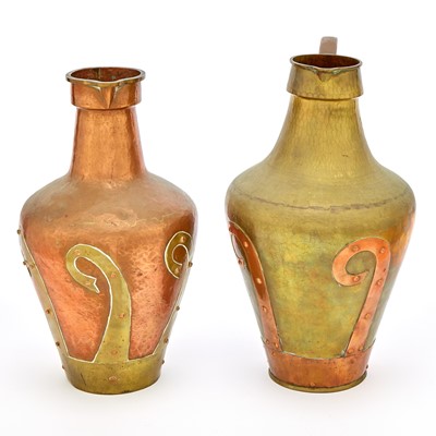Lot 41 - Two Tula Brass and Copper Jugs