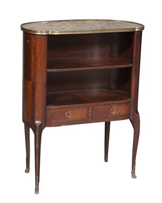 Lot 337 - Louis XV/XVI Transitional Style Mahogany Veneered Kidney Shaped Side Cabinet