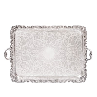 Lot 219 - French Sterling Silver Two Handled Tray