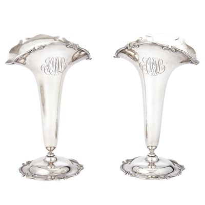 Lot 192 - Pair of Shreve Crump & Low Sterling Silver Vases