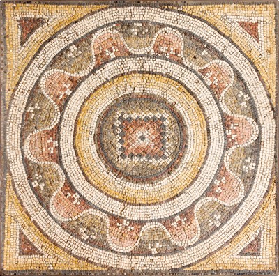 Lot 651 - Large Roman Geometric Mosaic Panel