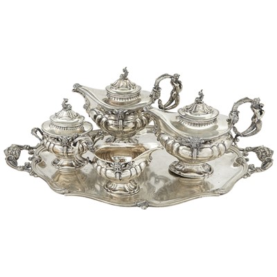 Lot 216 - Italian Silver Renaissance Revival Coffee and Tea Service