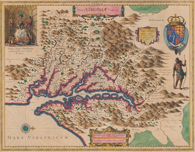 Lot 40 - Hondius edition of this landmark map of Virginia