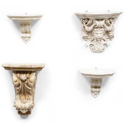 Lot 363 - Group of Four Wood Wall Brackets