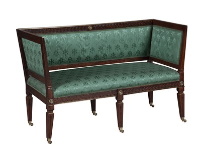 Lot 365 - Continental Empire Gilt Metal Mounted Mahogany Settee