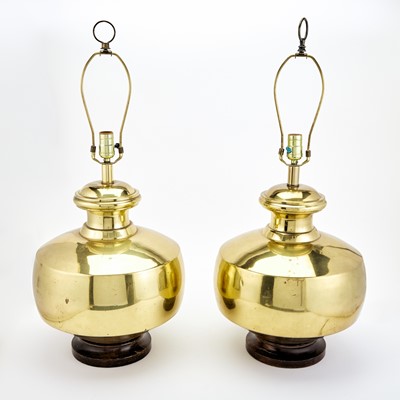 Lot 380 - Pair of Brass Table Lamps