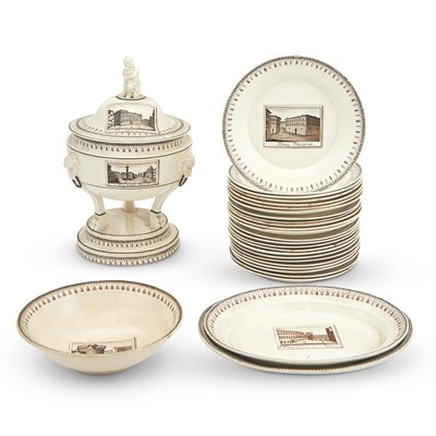 Lot 498 - Italian Creamware Partial Table Service
