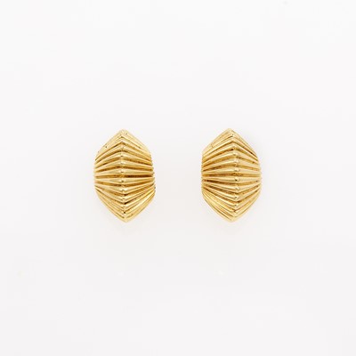 Lot 1033 - Tiffany & Co. Pair of Gold Hoop Earclips