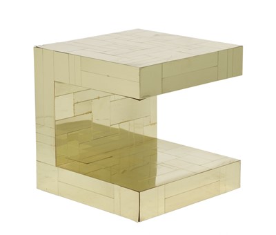 Lot 584 - Paul Evans Cantilevered Brass "Cityscape" Cube End Table