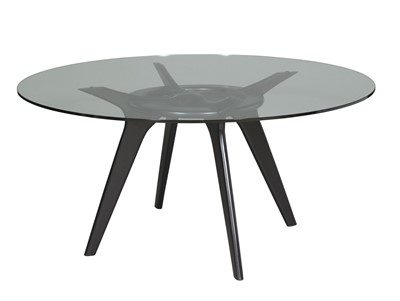 Lot 574 - Adrian Pearsall Glass and Ebonized Walnut "Compass" Dining Table