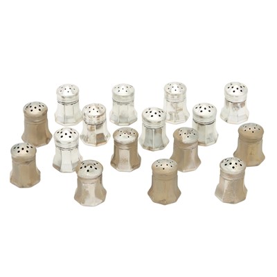 Lot 106 - Two Cased Sets of Cartier Sterling Silver Individual Salt and Pepper Casters