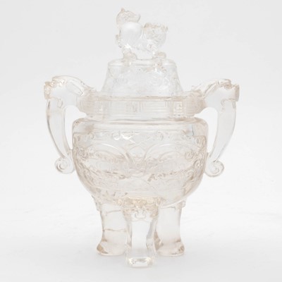 Lot 517 - A Chinese Rock Crystal Censer and Cover