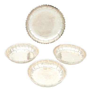 Lot 142 - Group of Four Mexican Graduated Sterling Silver Strawberry Dishes