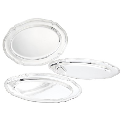 Lot 200 - Suite of Three Continental Silver Platters