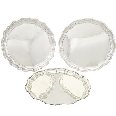 Lot 123 - Three Sterling Silver Drinks Trays
